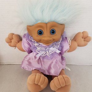 Vintage Treasure Troll  Blue stone in belly